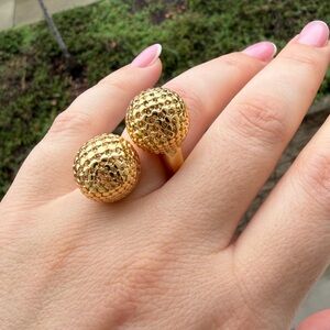 Double Ball Statement Ring